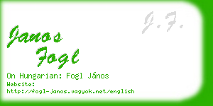 janos fogl business card